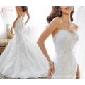 Aliexpress Satén blanco vestido de boda de la sirena tunecino 2017